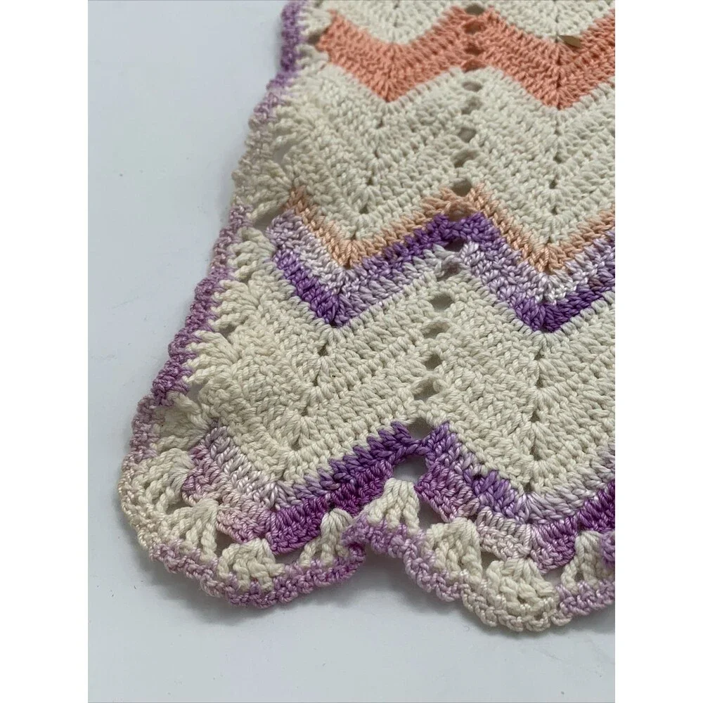 Vintage Linen Dresser Scarf Table Runner Embroidered Pastels 21”x10”